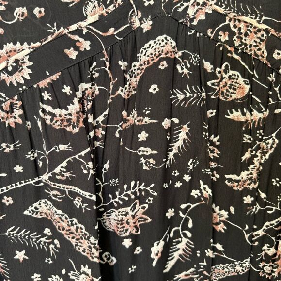 NEW ba&sh Cherry Printed Midi Dress Carbone Size Medium - Picture 7 of 14